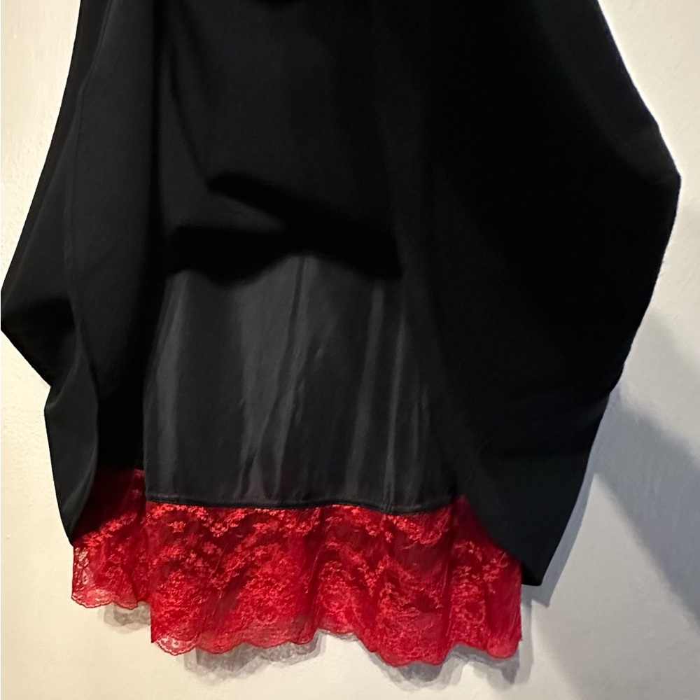 Y2K Ruby Rox Dress Black Red Lace Ruched Strapless 9 - Picture 4 of 9